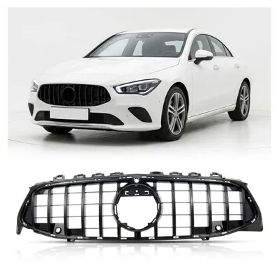 Produktbild von Kühlergrill Schwarz glanz passt für Mercedes CLA W118 ab 2019 für PDC & Kamera auf GT Sport- Panamericana