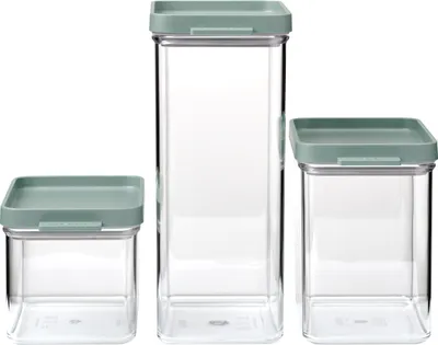 Produktbild von Mepal Omnia Vorratsdosen-Set 3-teilig 700, 1100, 2000 ml - Nordic sage, Box, Salbei, ABS Synthetik, Thermoplastisches Elastomer (TPE), Styrol-Acrylnitril (SAN), Niederlande, 3 Stück(e)