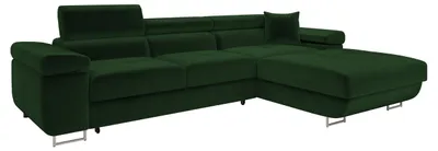 Produktbild von MIRJAN24 Ecksofa Torezio Mini, Stilvoll Eckcouch mit Bettkasten und Schlaffunktion, Einstellbare Kopfstützen, 280x170x70-90 cm (Farbe: Polo 889, Seite: Rechts)