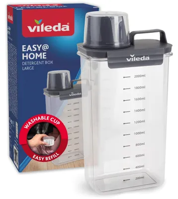 Produktbild von Vileda Waschmittelbox 2300 ml – Aufbewahrungsbox für Waschmittel, inkl. Messbecher, grau