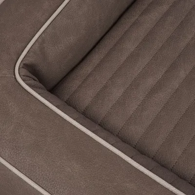 Produktbild von Knuffelwuff Orthopädisches Hundebett aus Laser gestepptem Kunstleder Montego 120 x 100cm Braungrau