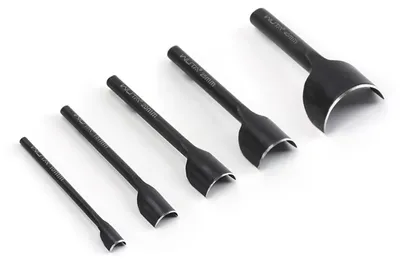 Produktbild von Lochstanzer Set Lederhandwerk 5 Stück Kohlenstoffstahl Halbrunde Locheisen 10-40mm