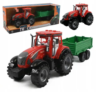 Produktbild von Großer Spielzeug Traktor mit Anhänger 44cm Trecker Landwirtschaft Set für Kinder
