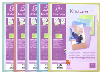 Produktbild von Exacompta 5829E Sichtmappen A4 20 Hüllen Kreacover Pastell Polypropylen