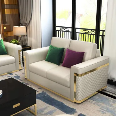 Produktbild von Komplett Set Sofagarnitur 3 2 1  Sitzer + Couchtisch Designer 4tlg. Ledersofa
