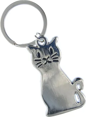 Produktbild von Katze Schlüsselanhänger Miniblings Anhänger Schlüsselring Cat Kitty Kater Silber