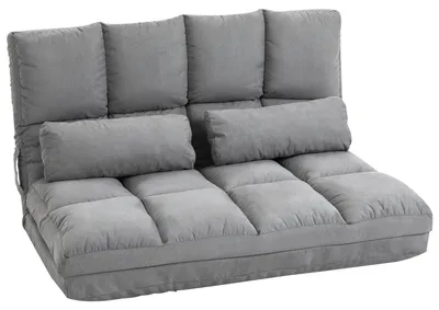 Produktbild von 2 in 1 faltbares Bodensofa Bett mit Rückenlehne - Dunkelgrau