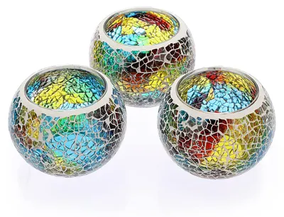 Immagine prodotto di Candeliere SUMTree in vetro mosaico, portacandele per tealight, portacandele, candele votive