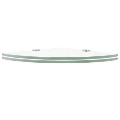 Image de vidaXL Étagères d'angle 2 pièces avec supports chromés verre transparent