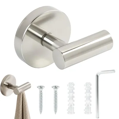Wandhaak geborsteld RVS 5,5×6,5 cm mit Schrauben