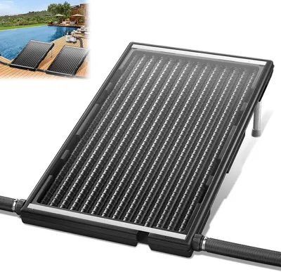 Immagine prodotto di QEENTOE, sistema di riscaldamento solare per piscine, pannello solare 110x69x14 cm, attacco da 38 mm, regolabile in altezza, portata 10000 litri/ora, adatto per piscine e docce da giardino