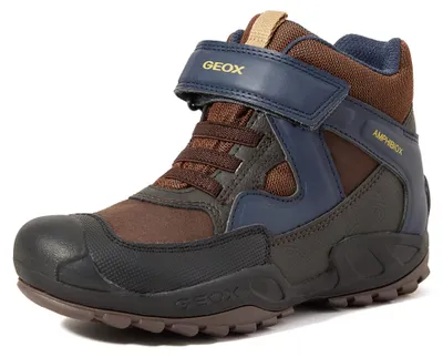 Obrázek produktu pro Dětské kozačky Tex hnědé GEOX SAVAGE hnědé/modré, velikosti 29–36, vyměnitelná stélka