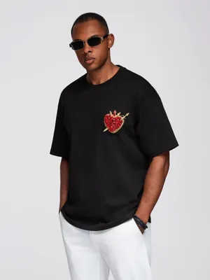 Obrázek produktu pro Ombre Clothing Pánské tričko s krátkým rukávem Extravorn černá XL
