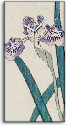 Produktbild von Dekor Leinwand Uhr Wandbilder Geräuschlos 30x60 Malerei Asiatische Blumen - weiße Hände