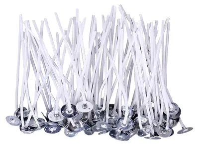 Produktbild von 300 Teelicht-Dochte aus vorgewachster Baumwolle mit Metalllaschen, 6 cm