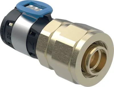 Produktbild von GEBERIT FlowFit Übergang 16 mm x 3/4" x 16 mm mit Verschraubung auf PEX-Rohre 620730001