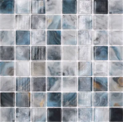 Produktbild von Schwimmbadmosaik Poolmosaik Glasmosaik grau anthrazit changierend Wand Boden Küche Bad Dusche MOS220-P56386_f