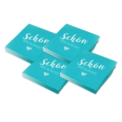 Produktbild von itenga 80x Serviette Schön dass du da bist türkisblau