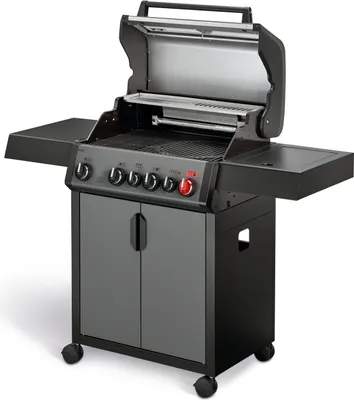 A studio shot of a gas grill.