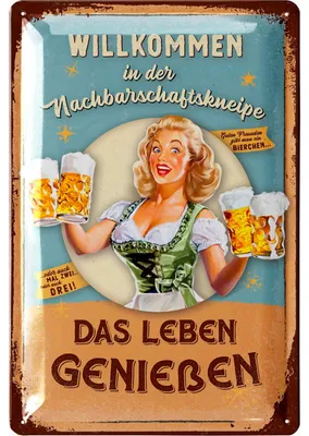 Produktbild von LANOLU Blechschilder retro Bier Bar Deko, Metallschilder mit Spruch für Partyraum, Küche, Bardeko, Cocktail Schild als Geschenk 20x30cm