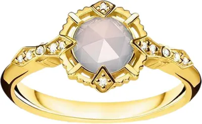 Produktbild von THOMAS SABO Ring Silber vergoldet Diamant Achat D_TR0043-958