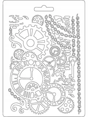 Imagen del producto de Stamperia Gießform A5 Mechanizmen Schablone Mixmedia
