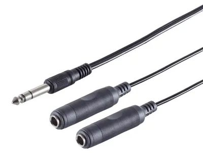 Produktbild von Klinkenstecker 6,3mm/ 2 Klinkenbuchse 6,3mm, 0,2m