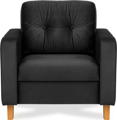 Produktbild von KONSIMO Klassische Sessel mit Armlehnen und angenehmer Stoff zum Anfassen "ERISO", Dunkelgrau, Velour-Stoff, Scandinavian, 80x75x75cm