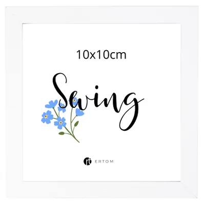 Obrázok produktu pre Rám na fotografie MULTI-SWING SW1010W, biely, 10x10 cm, vyrobený z MDF s presklením, vhodný na postavenie alebo zavesenie