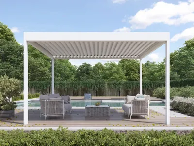 Produktbild von Elektrisch verstellbare Lamellendach-Pergola AirCube 400x400 freistehend