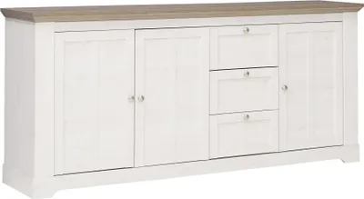 Produktbild von Sideboard Anrichte 205 cm weiß matt Eiche - ILOPPA - Die Möbelfundgrube