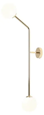Zdjęcie produktu dla Kinkiet PURE złoto-biały 2xE14x40W szkło wym:99x14x25cm IP20 Aldex
