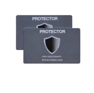 Zdjęcie produktu dla Karta ochronna PROTECTOR RFID NFC – blokada przed kradzieżą elektroniczną / zestaw 2 sztuk w opakowaniu prezentowym