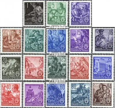 Produktbild von Briefmarken DDR 1953 Mi 362-379 (kompl.Ausg.) postfrisch Fünfjahresplan (I)