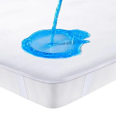 Zdjęcie produktu dla Ochraniacz na materac 160x200 cm, wodoodporny, biały, wykonany z mikrofibry, można prać