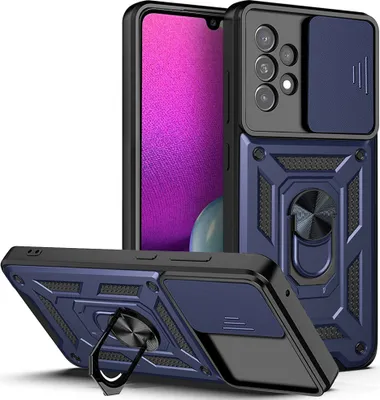 Image de Galaxy A23 Case with Ring, Stand, Camera Protection, TPU Bumper, Silicone Case for Samsung Galaxy A23 4G blue
