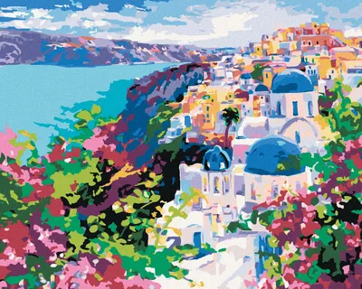 Produktbild von Zuty - Malen nach Zahlen - SANTORINI, 40x50 cm, mit Keilrahmen (bereits gespannt)
