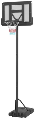 Produktbild von Basketballkorb mit Rollen, Basketballständer höhenverstellbar 230–305 cm, Pool & Outdoor, Stahl, Schwarz | Basis bis 90 kg | 90 x 60 x 370 cm
