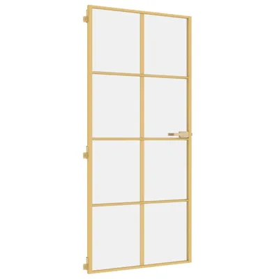 Zdjęcie produktu dla Drzwi wewnętrzne Slim Golden 93x201,5 cm ze szkła hartowanego i aluminium