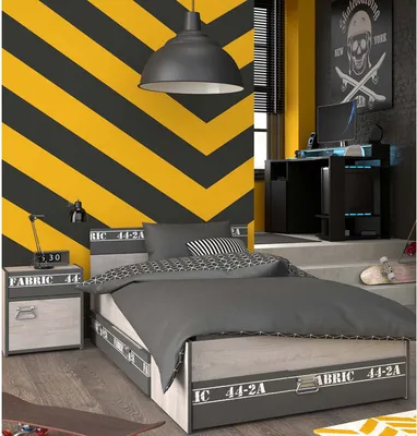 Produktbild von Parisot Kinderzimmer Set 3-tlg "Fabric" mit Stauraum-Bett und Schreibtisch inkl. Beleuchtung