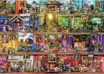 Produktbild von Ravensburger Puzzle Tiere The Library of Dogs 1000 Teile Puzzlespaß