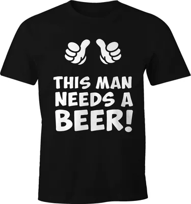 Produktbild von This man needs a beer Herren Bier T-Shirt Moonworks® schwarz 4XL