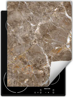 Produktbild von DarHaus Herdabdeckplatte Einteilig Küche Abdeckplatte für Glaskeramikfeld Abdeckung Induktionskochfeld Aufrollbare Matte 40x52 cm, grau - Marmor