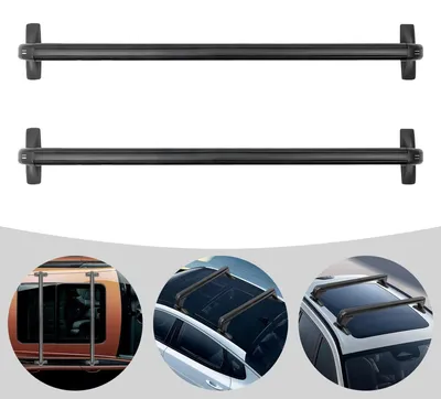 Obrázok produktu pre Strešný nosič na auto – uzamykateľné hliníkové priečne nosiče – 2 kusy, dĺžka 100 cm – nosnosť 45 kg – univerzálne, vhodné pre 4-dverové a 5-dverové vozidlá – čierna farba