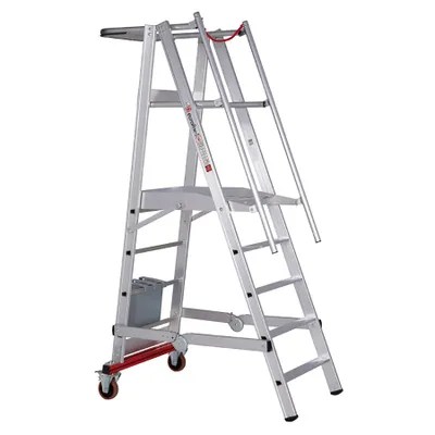 Produktbild von Euroline Premium 32778 Podestleiter fahrbar, klappbar 5 Stufen