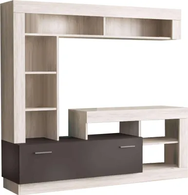 Immagine prodotto di Milani Home - parete attrezzata soggiorno con mobile porta TV e pensili, finitura olmo, 170 x 42 x 170 cm