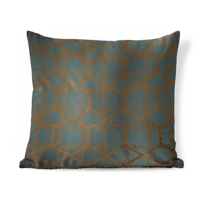 Produktbild von MuchoWow® Zierkissen Sofakissen Wohnzimmer Dekokissen 50x50 cm Gold - Muster - Linie - Komfort - Sofakissen