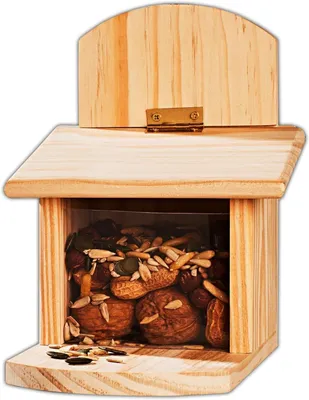 Productafbeelding van Voederhuis voor Eekhoorns - Hout 29 x 12 x 25 cm - Voederstation en Dispenser