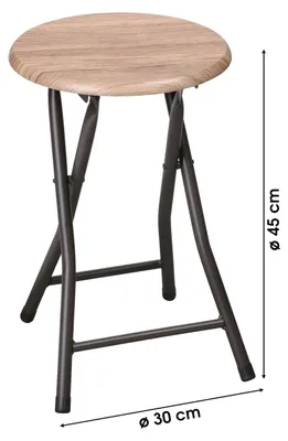 Produktbild von Urban Living Hocker - Metall/Holz - D30 x 45 cm - klappbar