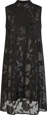 Produktbild von Marc Aurel Damen Kleid Schwarz mit Stehkragen und Fil-Coupé Jacquard Größe 34